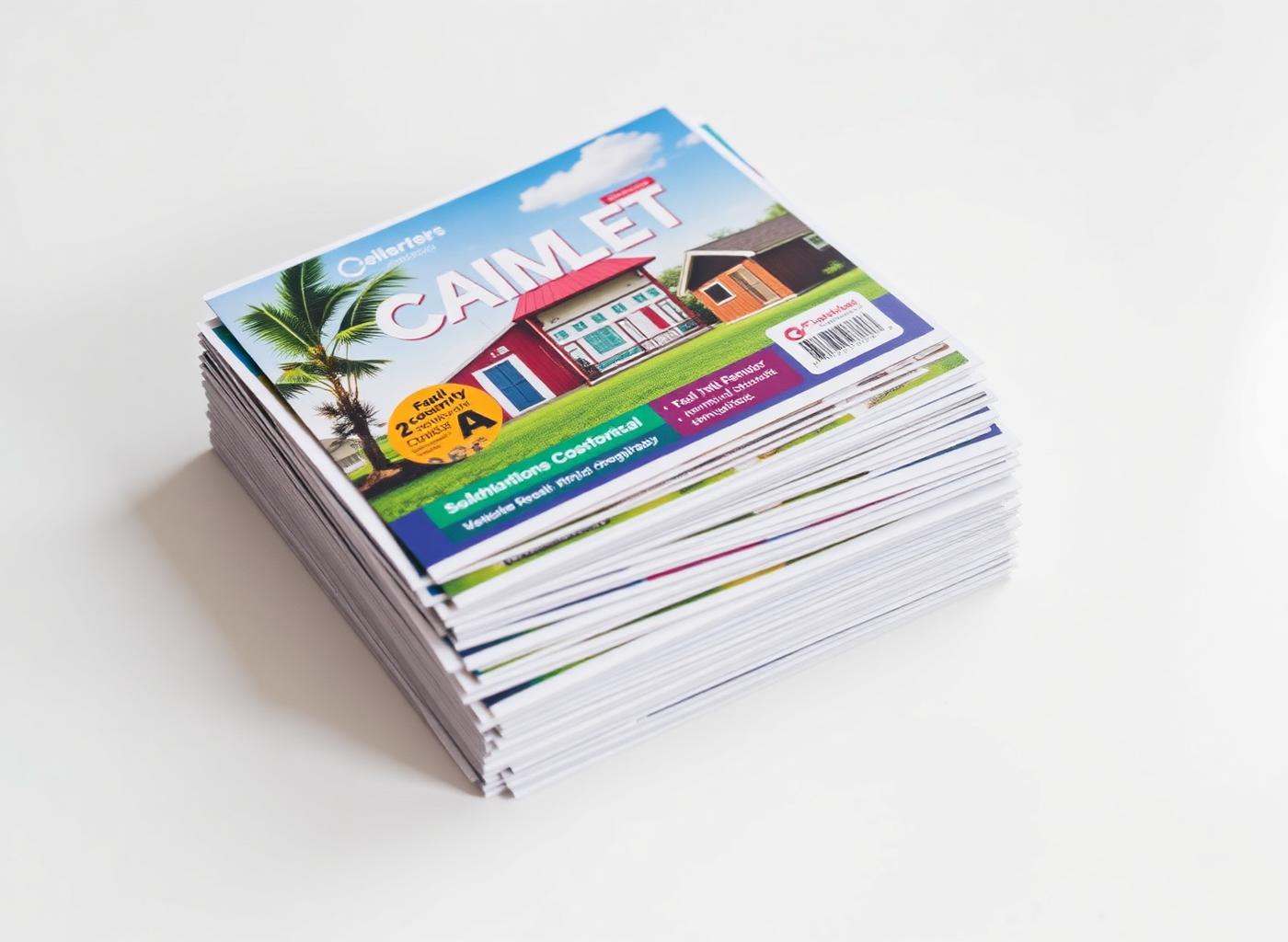 Stack of printed community flyer postcards
